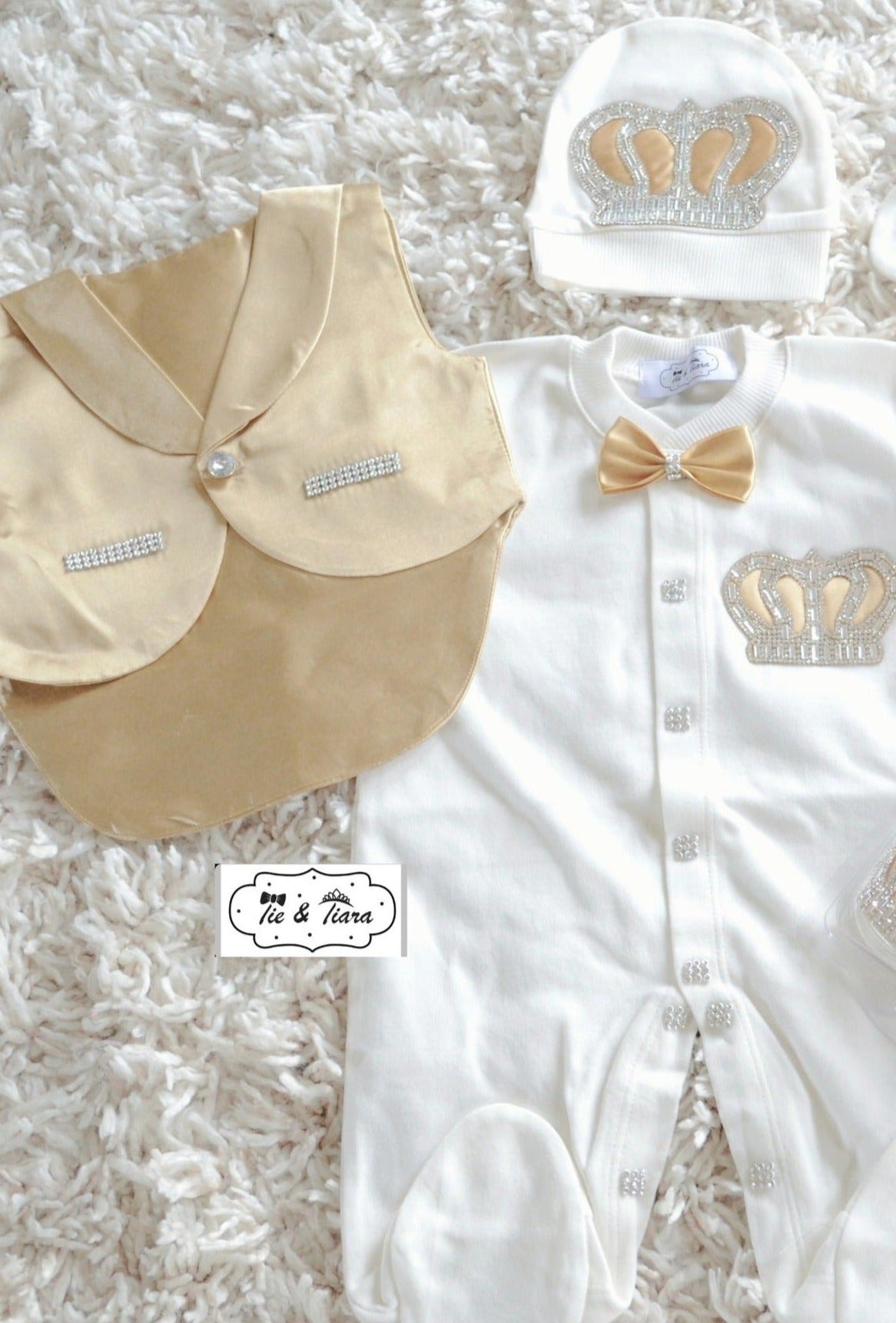 Onesie Tuxedo Set – Tie Tiara